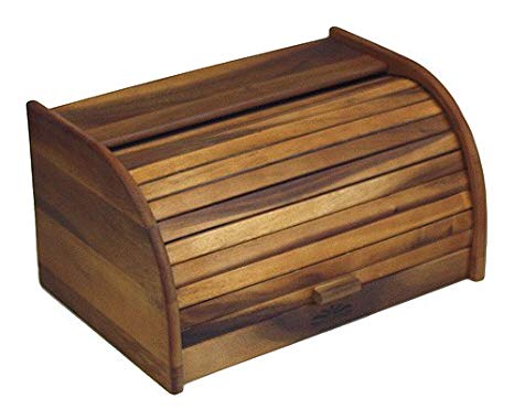 Mountain Woods Large Acacia Wood Roll Top Bread Box