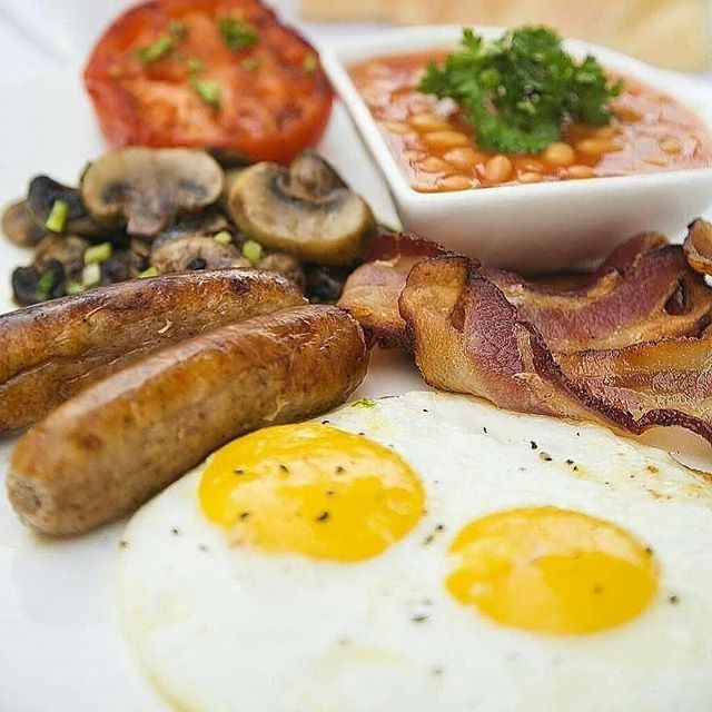 breakfast sausage eggs bacon